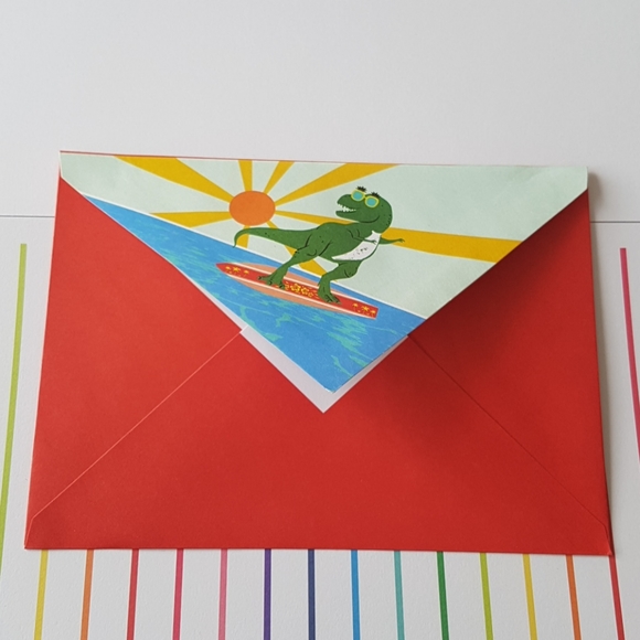 2 pcs C R Gibson Luxury Card Dinosaur (1 Card with Envelope) - Picture 12 of 16